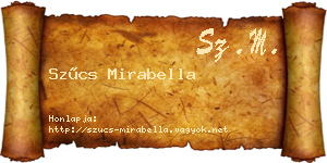 Szűcs Mirabella névjegykártya